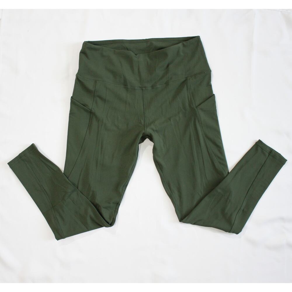 NEW Olive Green High-Waisted Pocket Leggings – Size XXL Active Athletic Wear